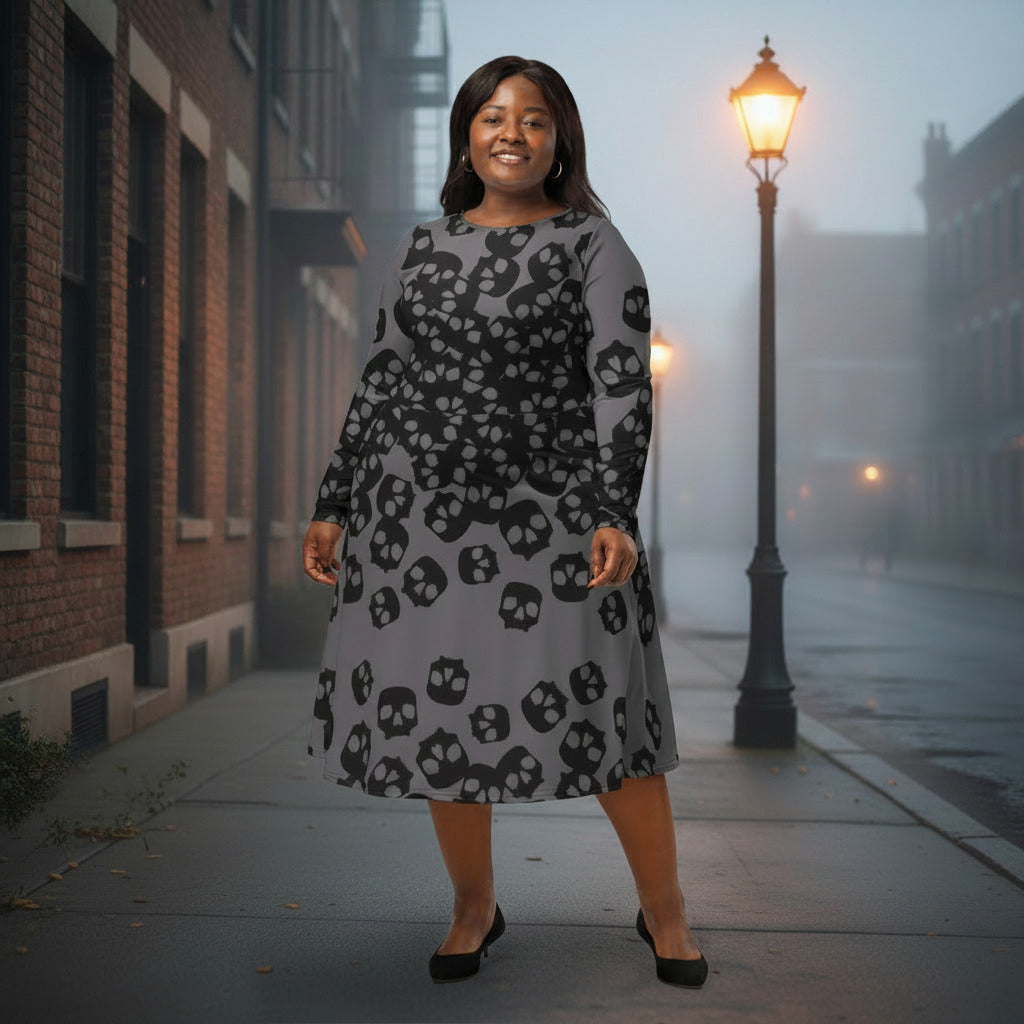 Catacomb Midi Dress in Coal